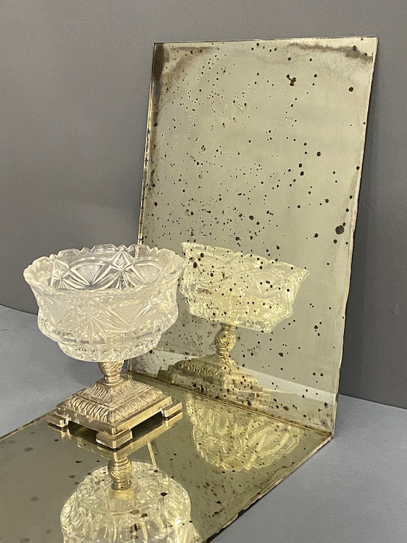 antique silver mirror Hand made, old mirror 8”x11” wall decor, antique mirror tile