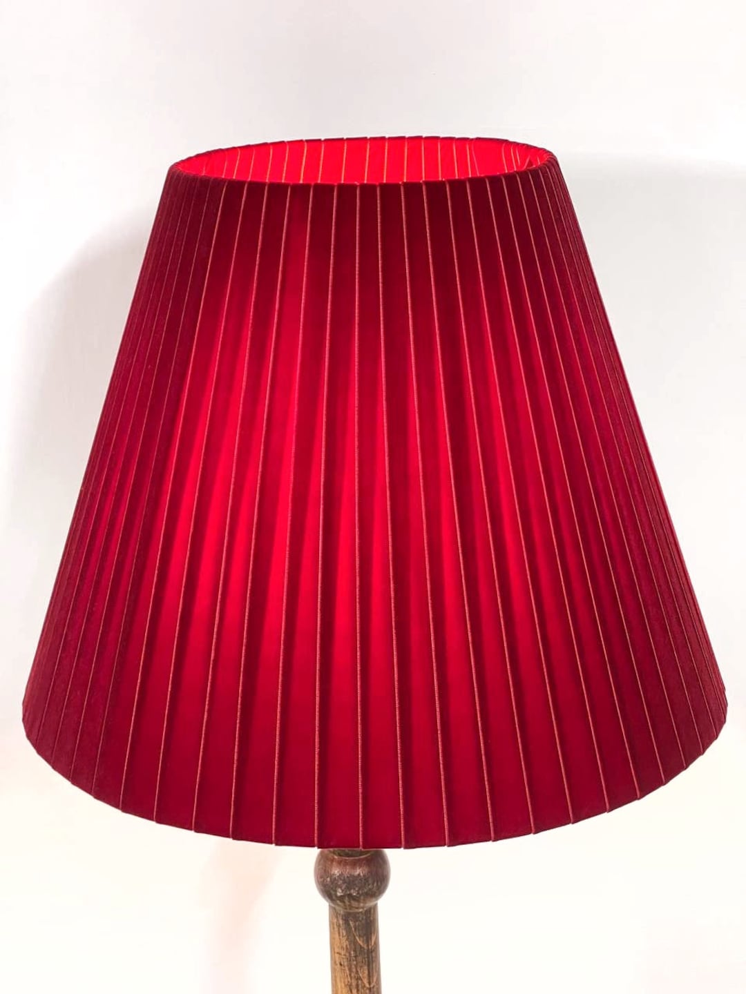 Pleated Burgundy Velvet Lampshade, Christmas Lampshade, Lampshade for ...