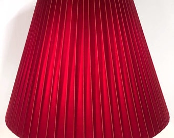 pleated burgundy velvet lampshade, Christmas lampshade, lampshade for floor lamp or table lamp, large lampshade