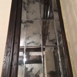 antique silver mirror Hand made, old mirror 8”x11” wall decor, antique mirror tile image 7