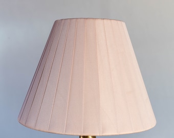 Pleated beige lampshade for table lamp, scones or floor lamp, fabric modern lampshade