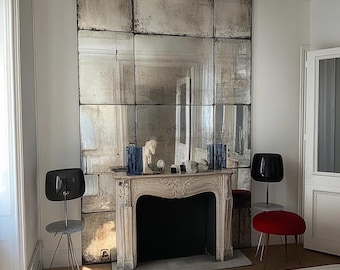 Antique mirror tiles set of 4 pcs. 50x50 cm 19.7"х19.7"