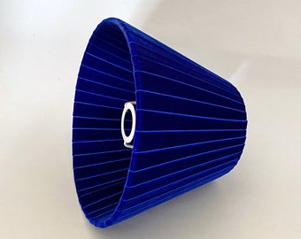 pleated blue  lampshade E14, lampshade for table lamp, lamp shade for sconce, velvet lampshade