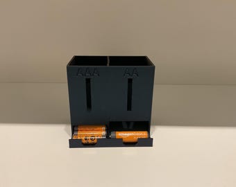 AA and AAA battery storage dispenser