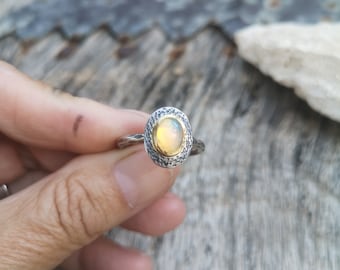 Ethiopian opal silver ring