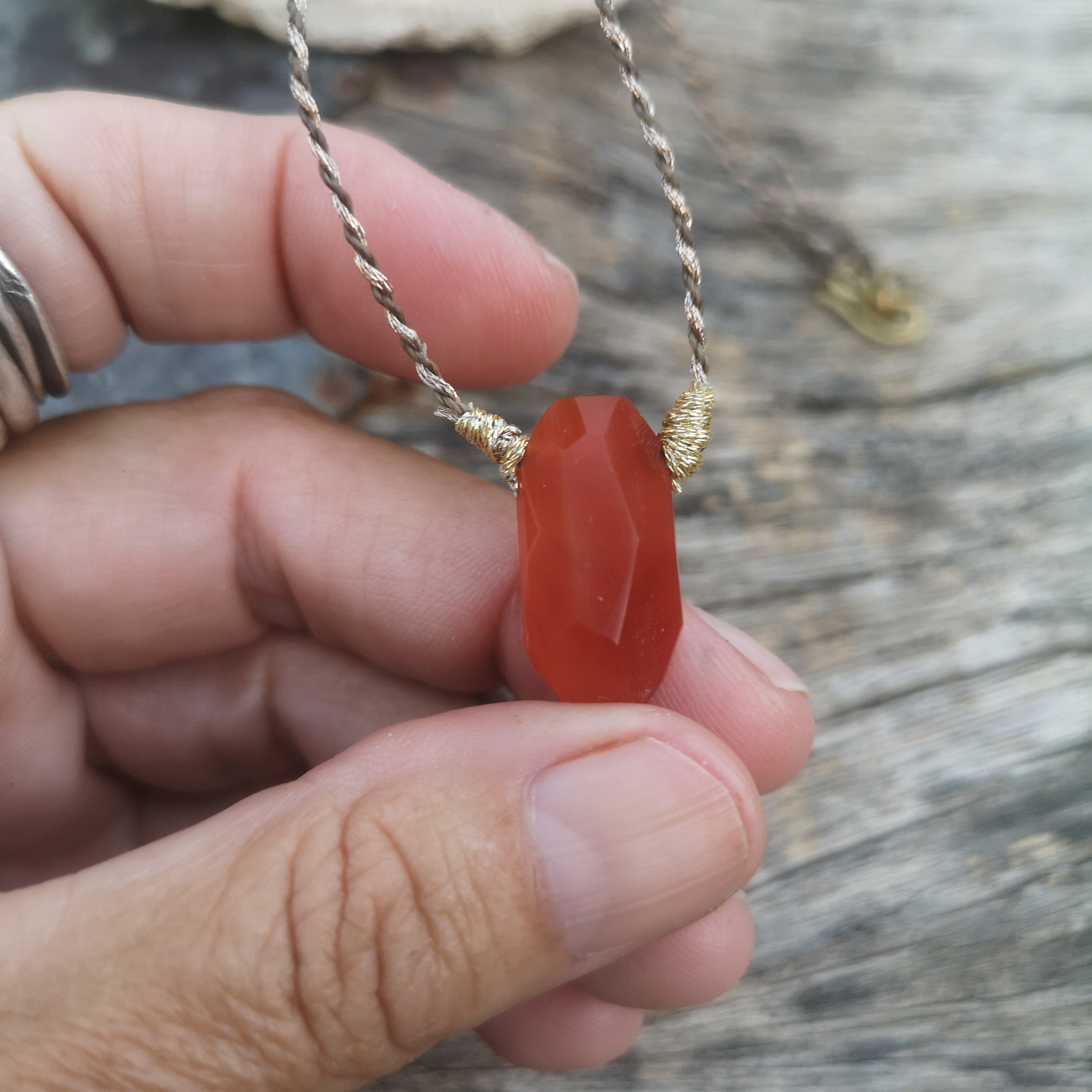 Carnelian Cord Necklace