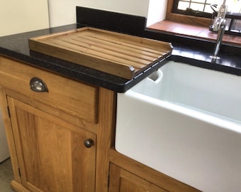 Solid Pine draining board for a belfast/butler