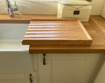 Solid Oak draining board for a Belfast sink for Quality all Our Oak boards are screwed and glued with oak dowels to cover not just Nailed
