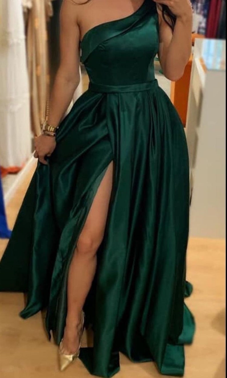 One Shoulder Emerald Green Dress Shoulder Silkfred Emerald Green Dress One  Shoulder Emerald Maxi