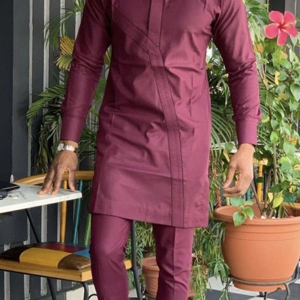 Senator style for men, men clothing, men outfit, African fashion, African style, two piece men wear, men prom wear, men party cloth