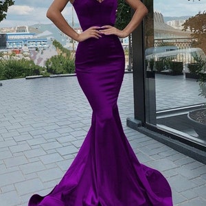 Purple floor length mermaid prom outfit,sleeveless party dress,bridesmaids dress,women clothing,evening dress,dinner gown,reception gown