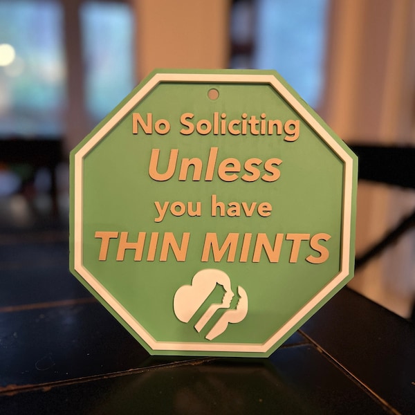 Girl Scout Thin Mints No Soliciting Sign