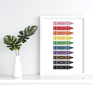 Kids Colors Crayon Art for Homeschool, Classroom, Nursery