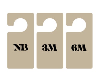 Printable Neutral Baby Clothes Size Divider Tags for Closet