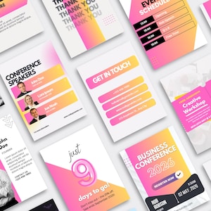 15 moderna Instagram-mallar för konferens- och evenemangsinlägg för Canva | Mallar för evenemangsarrangörer för workshops, coacher och offentliga talare