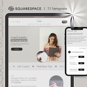 Squarespace Template for Life Coach, Health Coach Website, Coaching Template Web Design, Photography Website, Sales page template, VAs