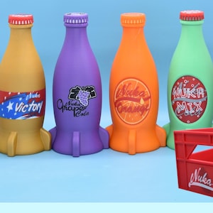 Nuka Bottles 6x Colas and Crate - Unofficial Prop (3D - printed) Crate & 6 Cola Set2