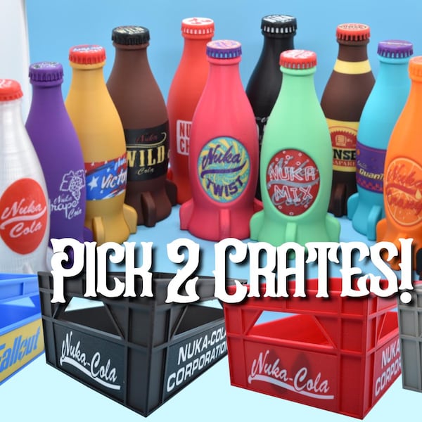 Nuka Bottles 6x Colas and Crate - Unofficial Prop (3D - printed)