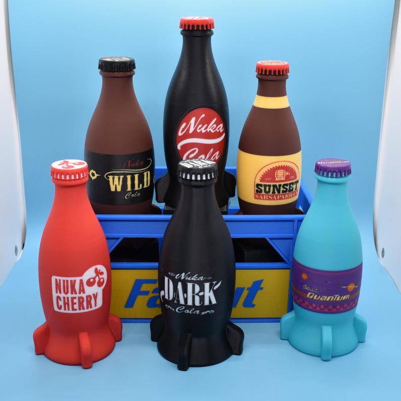 Nuka Bottles 6x Colas and Crate - Unofficial Prop (3D - printed) image 1