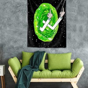 Rick And Morty Tapestry, Rick And Morty Wall Art, Rick And Mort Cartoon Wall Hangings, Rick And Morty Home Decor