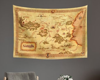 The Chronicles Of Narnia Tapestry, Narnia Map Tapestry, Chronicles of Narnia Wall Art, Narnia Home Decor Gift