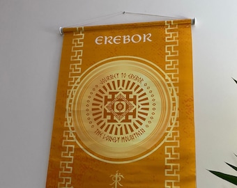 Lord Of The Rings Erebor Tapestry, Middle Earth Erebor Flag, Erebor Banner Home Decor, Erebor Pennant Wall Decoration