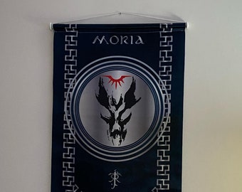 Herr der Ringe Moria Wandteppich, Mittelerde Moria Flagge, Moria Banner Wohnkultur, Moria Wimpel Wanddekoration