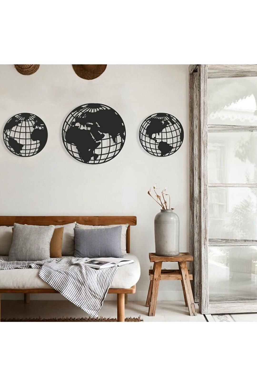 World Map Metal Wall Art World Map Home Decor Map of the Etsy