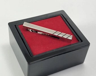 Silver Tie Clip, Mens Accessories Handmade Tie Pin, Stick Pin With Gift Box