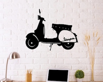 Vespa Metal Wall Art, Motorcycle Wall Decor, Bike Wall Art, Vespa Wall Sign, Vespa Accessories, Vespa Model, Vespa Scooter Wall Home Decor