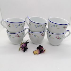 80s 6 flower cups BERNARDAUD