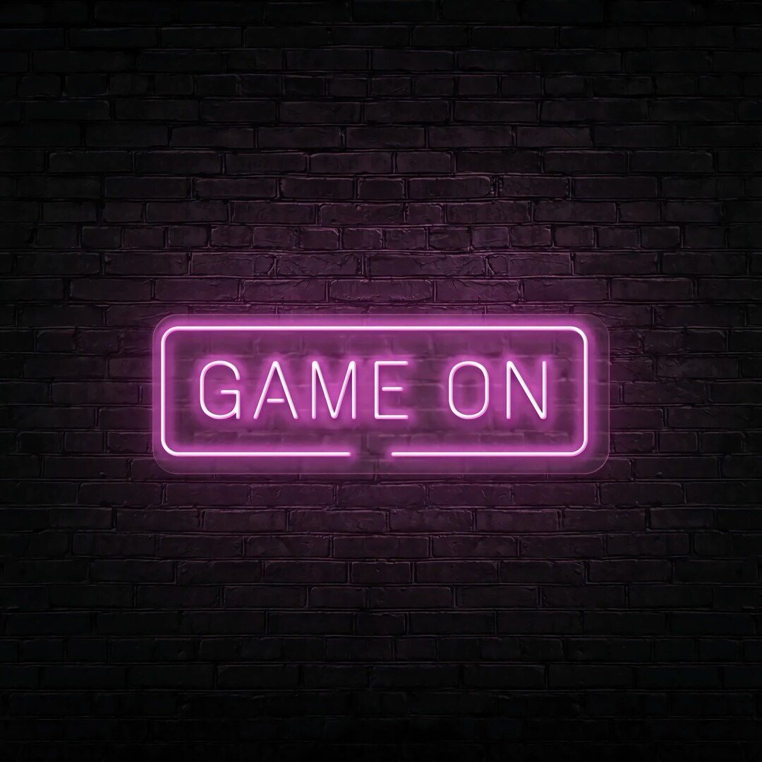 Neon Signs Custom Neon Sign Game on Neon Sign Game Room - Etsy