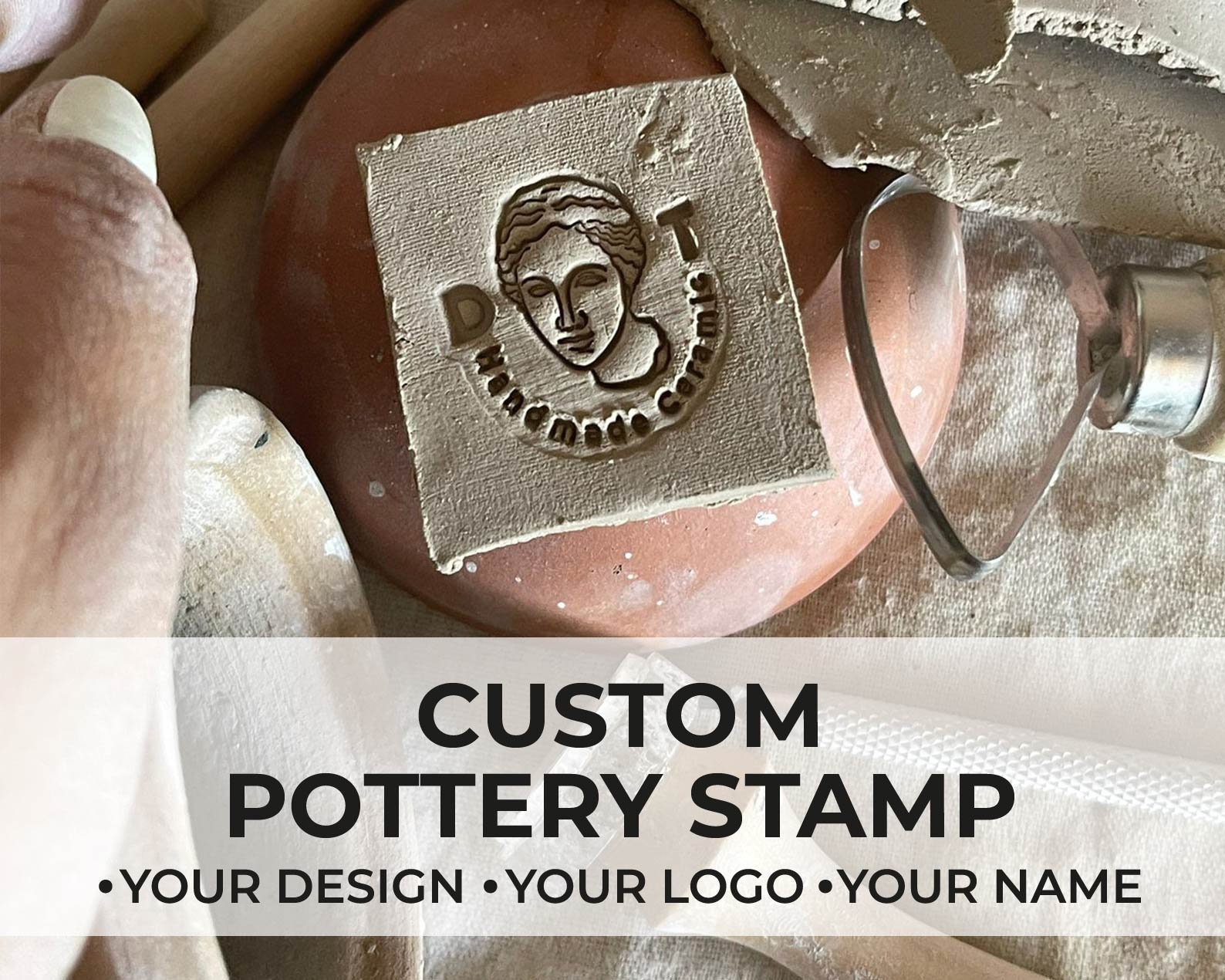 Custom Pottery Stamp, Pottery Signature Stamp, Personalized Clay Stamp,  Ceramic Stamp, Polymer Stamp 
