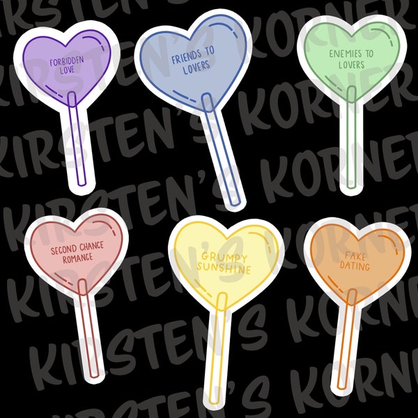 ROMANCE TROPES sticker pack (6 pack) (KINDLE stickers)