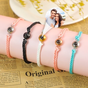 Custom Circle Photo Bracelet • Photo Projection Bracelet • Your Picture Inside • Photo Jewelry • Gift For Him Her Bestfriend Men Women