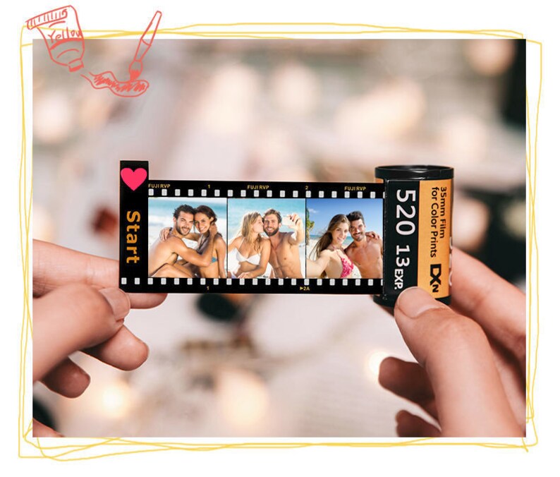 Personalized Photo Film Roll Keychains Custom Picture Etsy