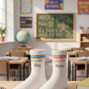 Strümpfe, Socken, Socken zum Schulanfang,  personalisiert mit Name, Schulkind , Schulkind 2026 , Einschulung, Schultüte