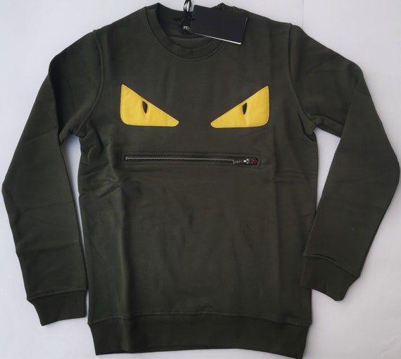 深緑(ふかみどり) 希少 FENDI hidden hood sweatshirt モンスターロゴ