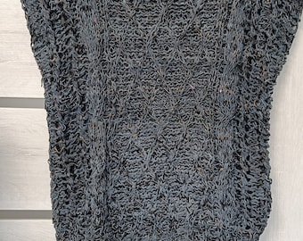 Blouse tricotée boho vintage des années 80