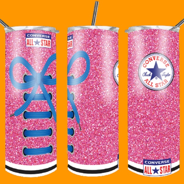 Pink Shoe Sublimation Digital Design for 20 Oz Skinny Tumbler