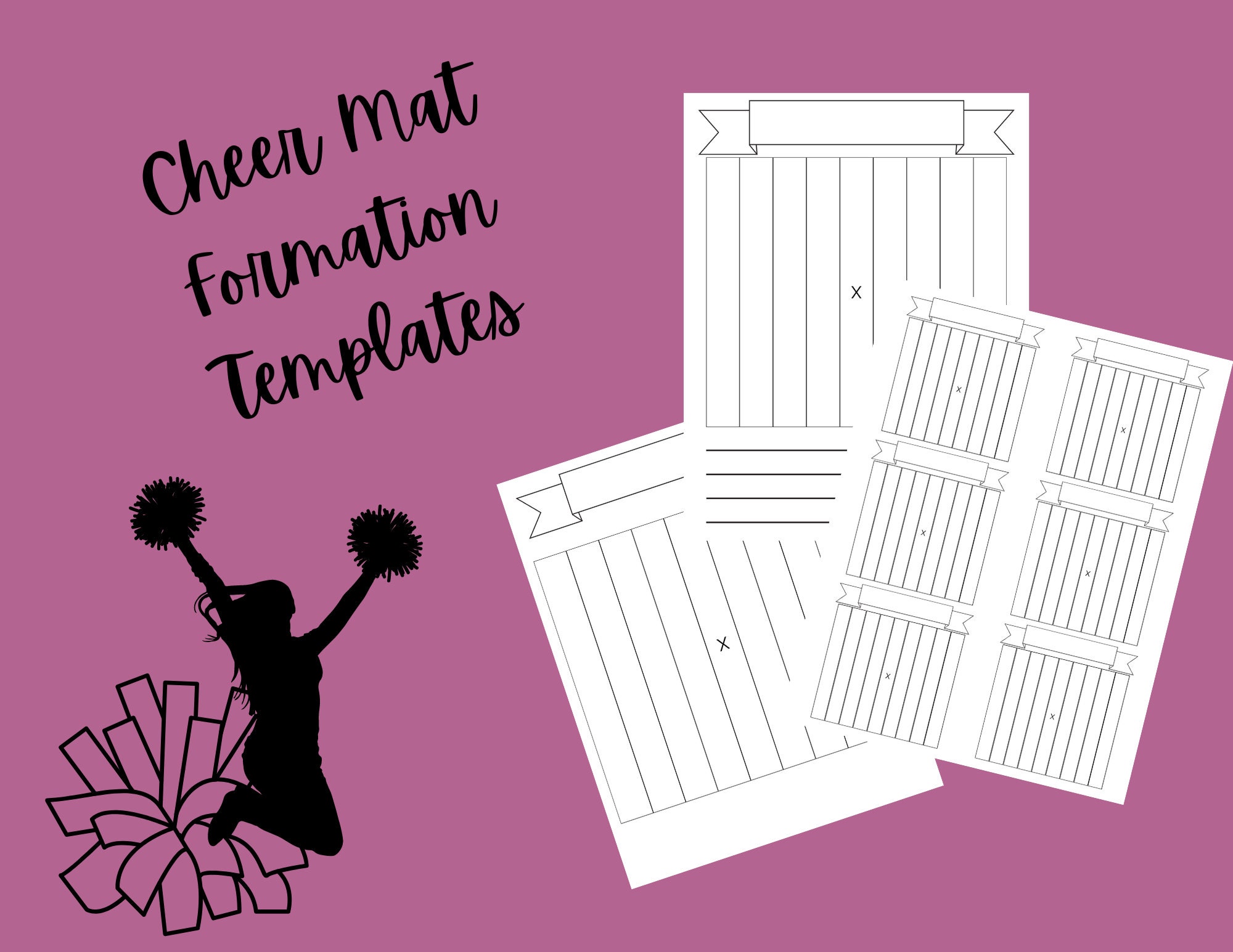 Cheer Mat Formation Template - Etsy