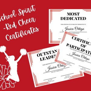 Red Cheer Certificates