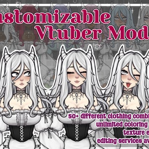 Premade Vtuber Model Full Body || VBRIDGER OPTIONAL! || blank version, easily customizable with 20+ TOGGLES! || 50+ clothing combinations!