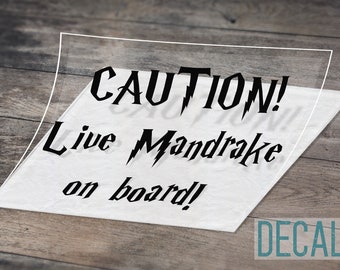 Caution Little Mandrake on Board Decal  | Car Decal | Tumbler Decal | Mug Decal | Laptop Decal | Vinyl Decal