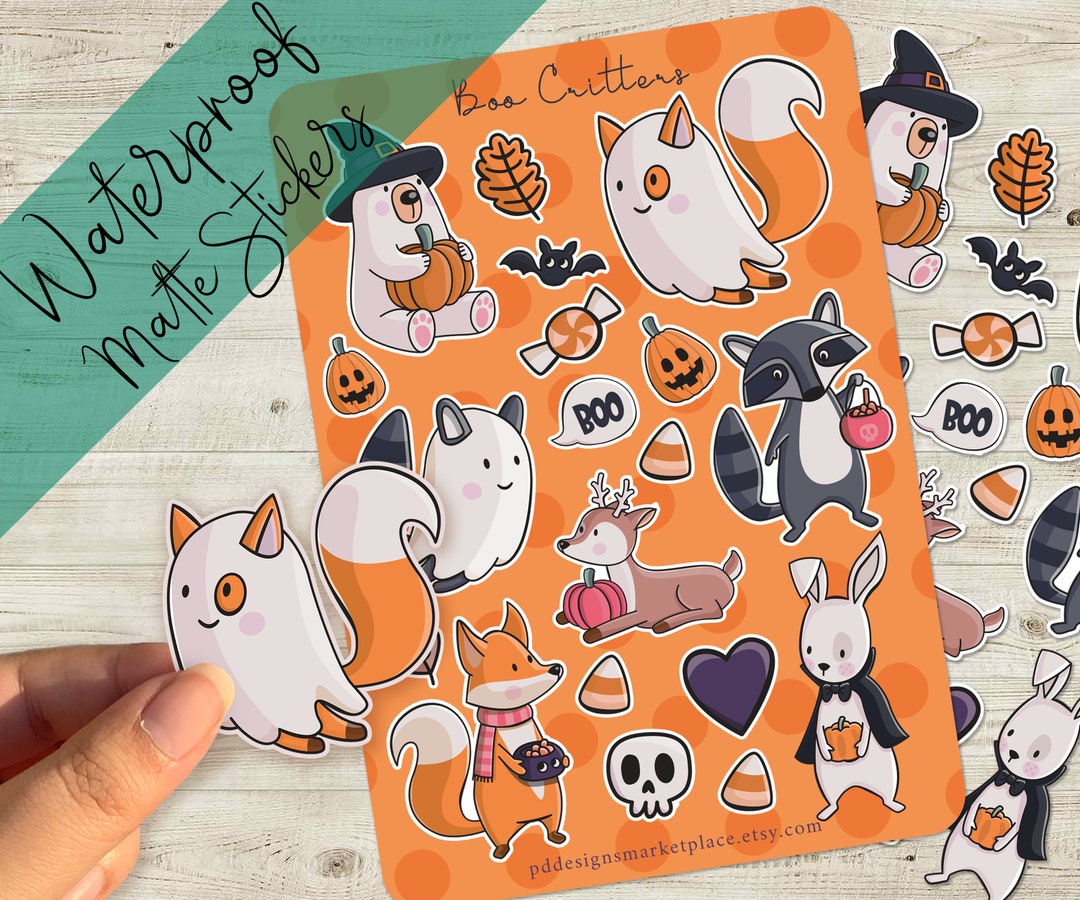 Boo Critters Woodland Vinyl Kiss Cut Sticker Sheet Matte Waterproof ...