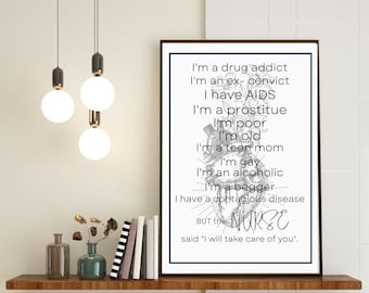 Nurse's Prayer 18x24 Poster, Pflegeheim Dekor (Digitaler Download)