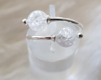 Bague cristal de roche argent 925