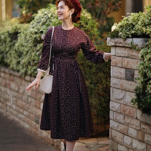 cottage core dress, velvet fabric , victorian dress, crochet collar is detachable,button up till waist. side straps.