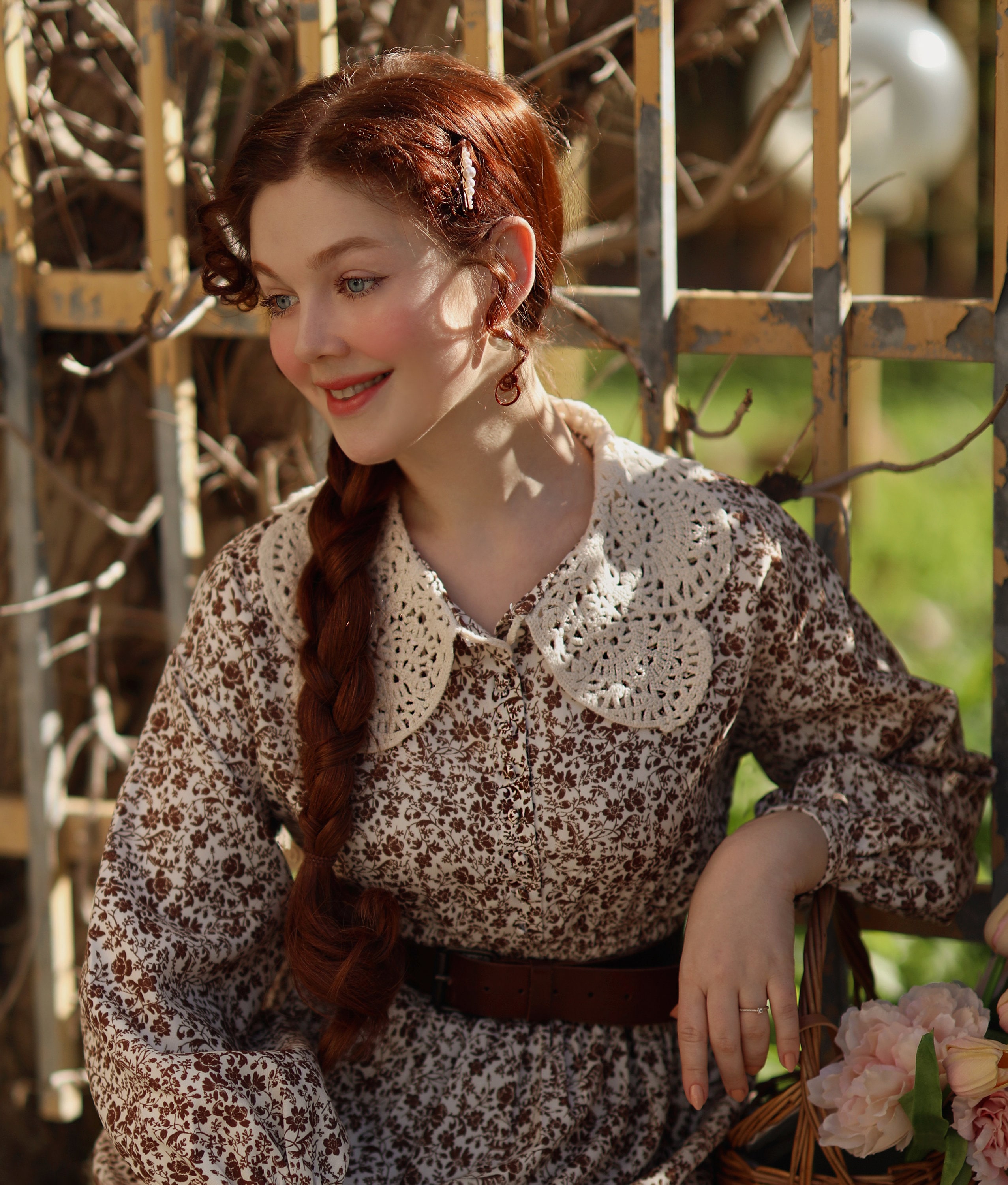【タグ付き】Lumignon Ribbon collar knit dress Lumignon Ribbon collar spring knit dress