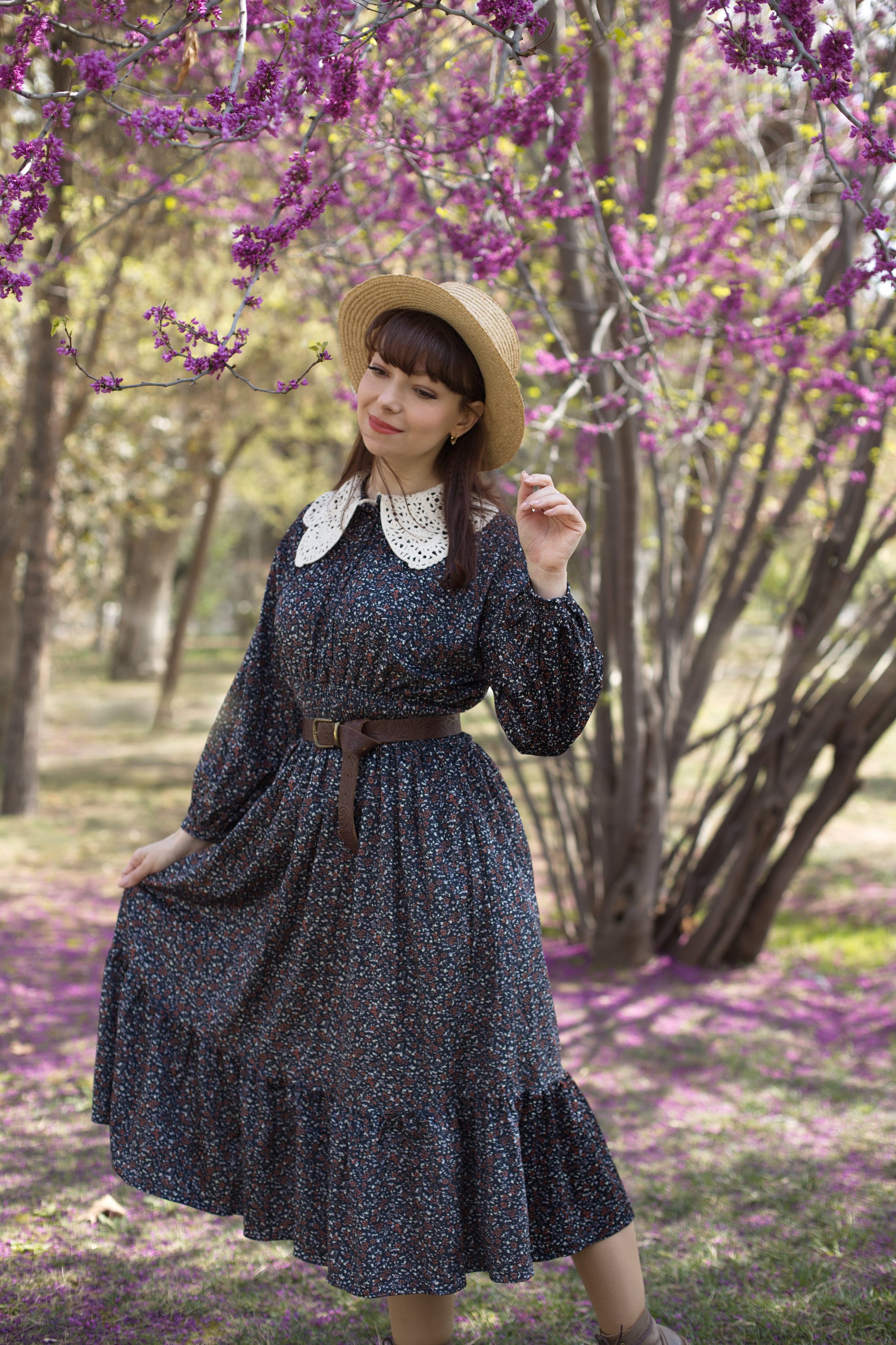 Cottage Core Dress,victorian Dress, Button up Till Waist